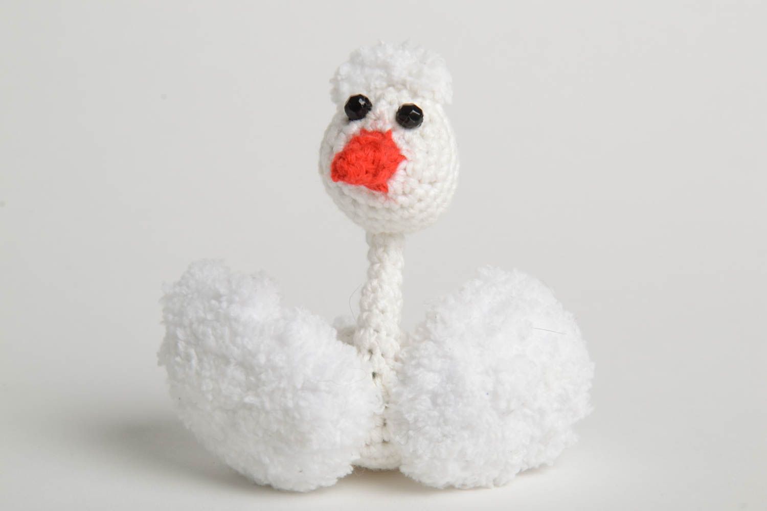 Unusual swan soft toy stylish beautiful toy handmade textile toy cute swan photo 2