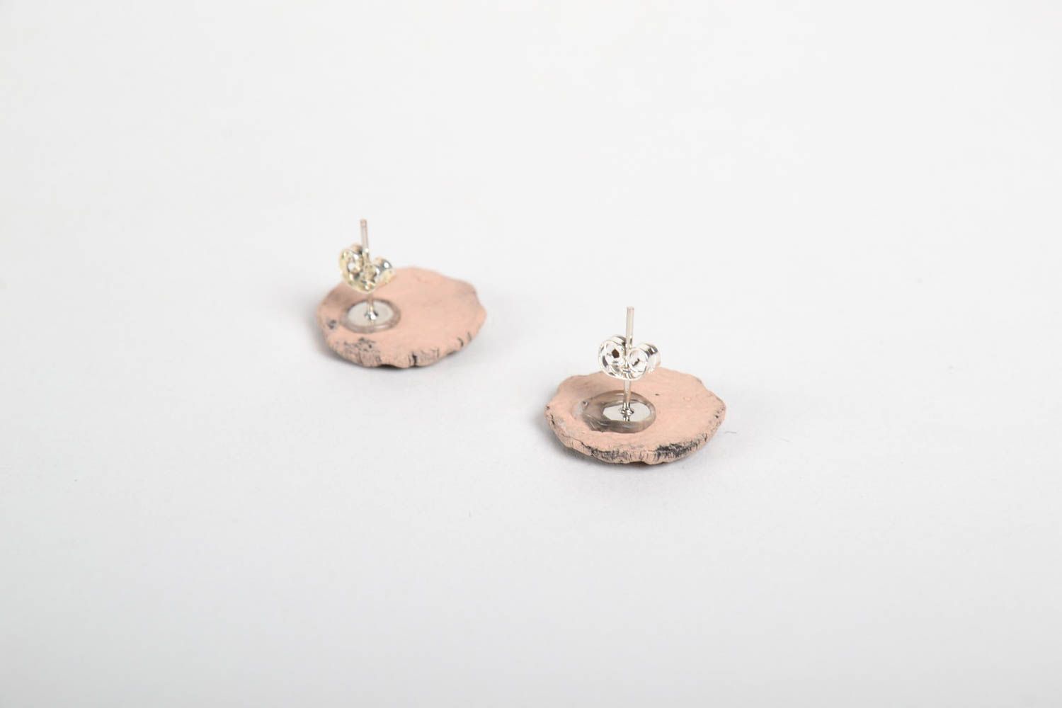 Fashion stud earrings handmade natural clay earrings jewelry for women  photo 3