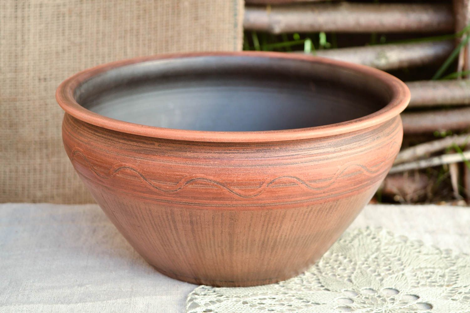 Vasija de barro grande hecha a mano cerámica artesanal regalo para mujer foto 1