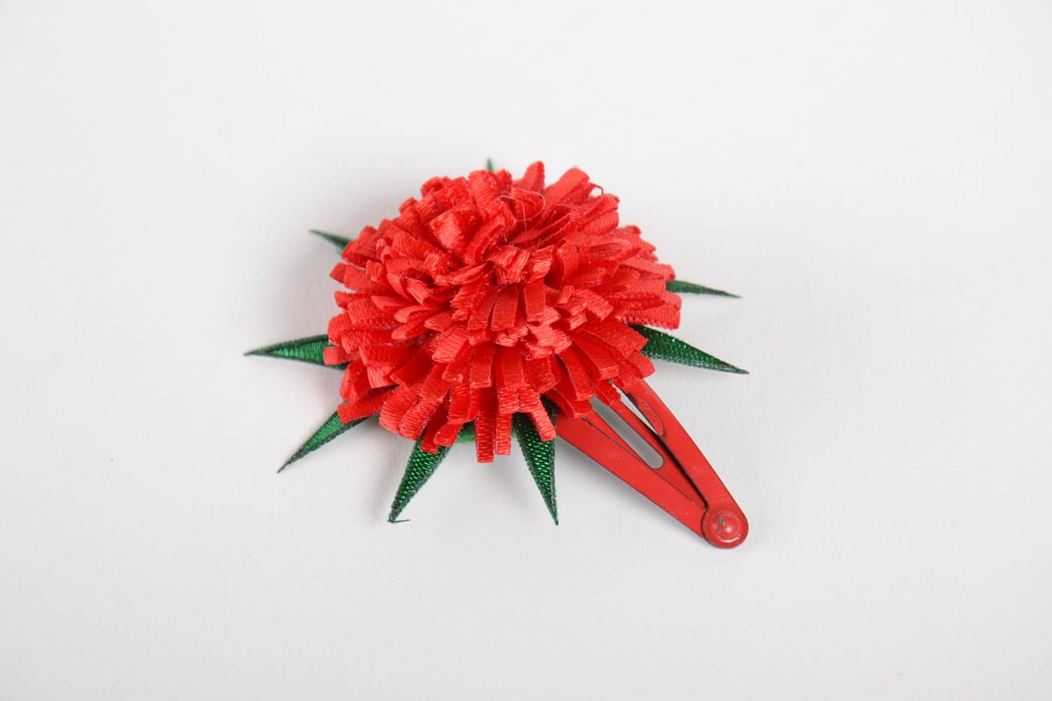 Beautiful red handmade hair clip interesting designer jewelry unusual accessory photo 5