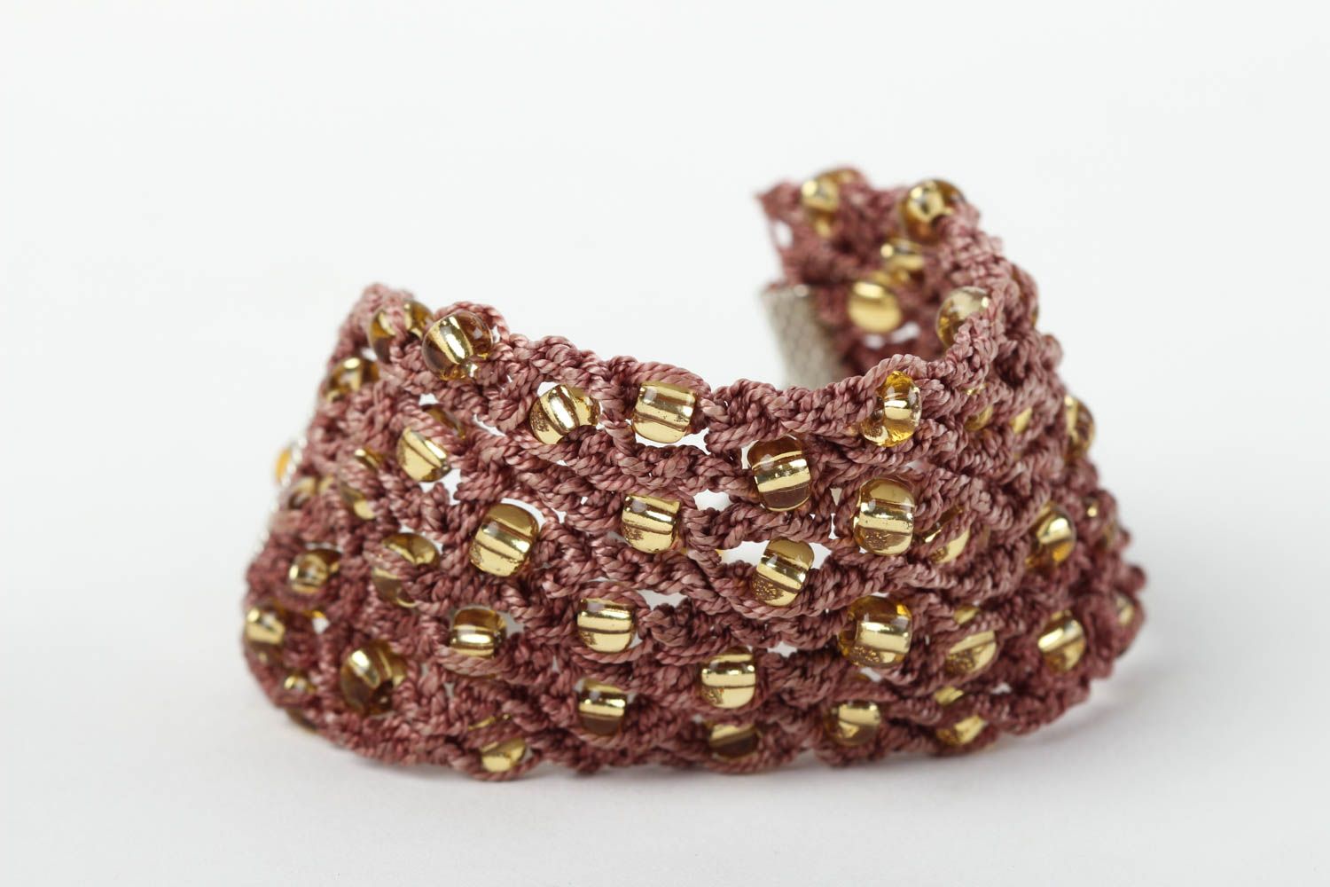 Beautiful handmade woven textile bracelet beaded wrist bracelet macrame ideas photo 3