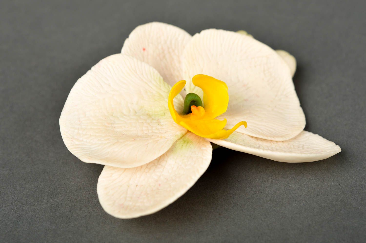 Pince à cheveux fait main Barrette à cheveux fleur orchidée Accessoire femme photo 2