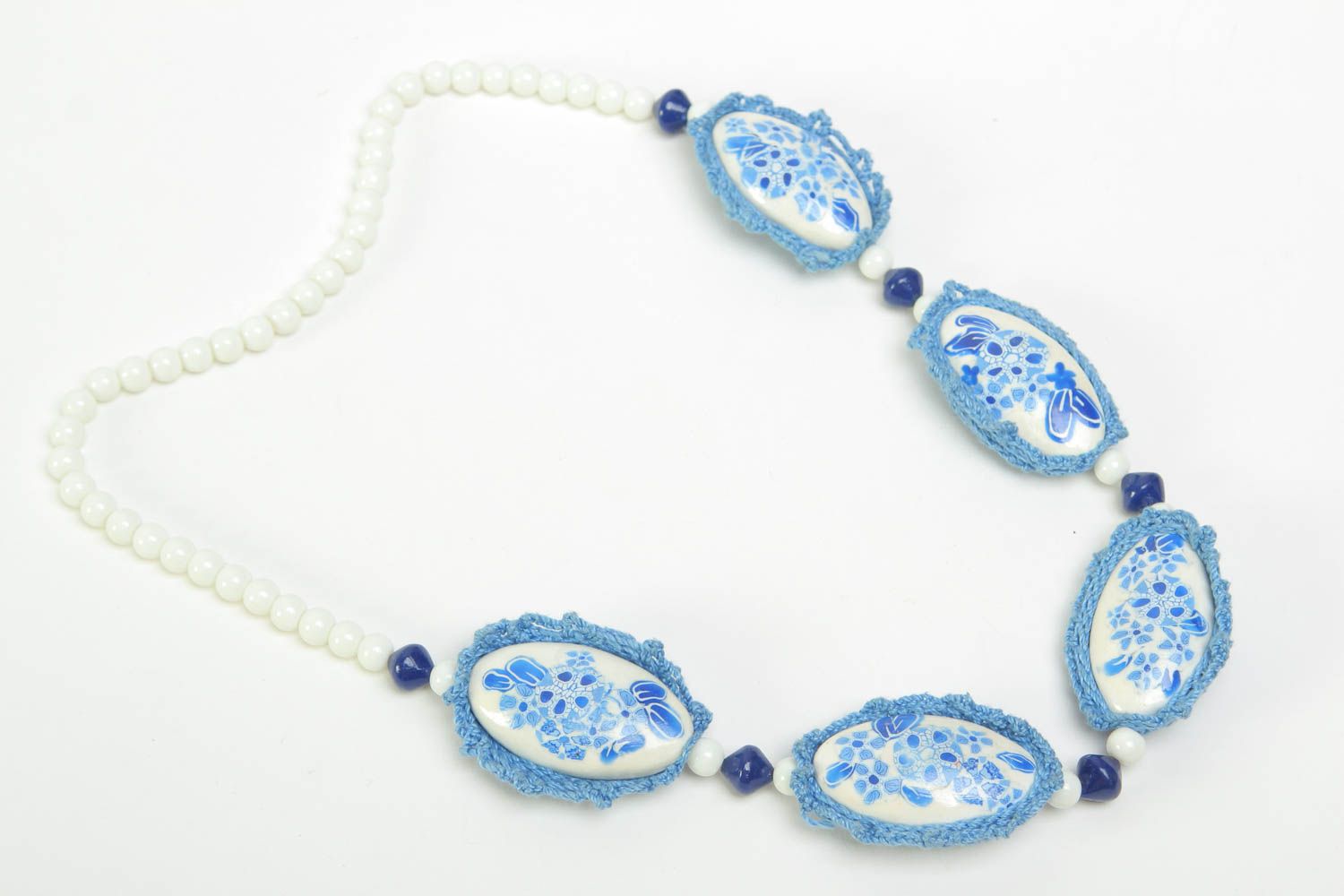Handmade Schmuck Collier Halskette für Frauen Designer Schmuck aus Ton modisch foto 2