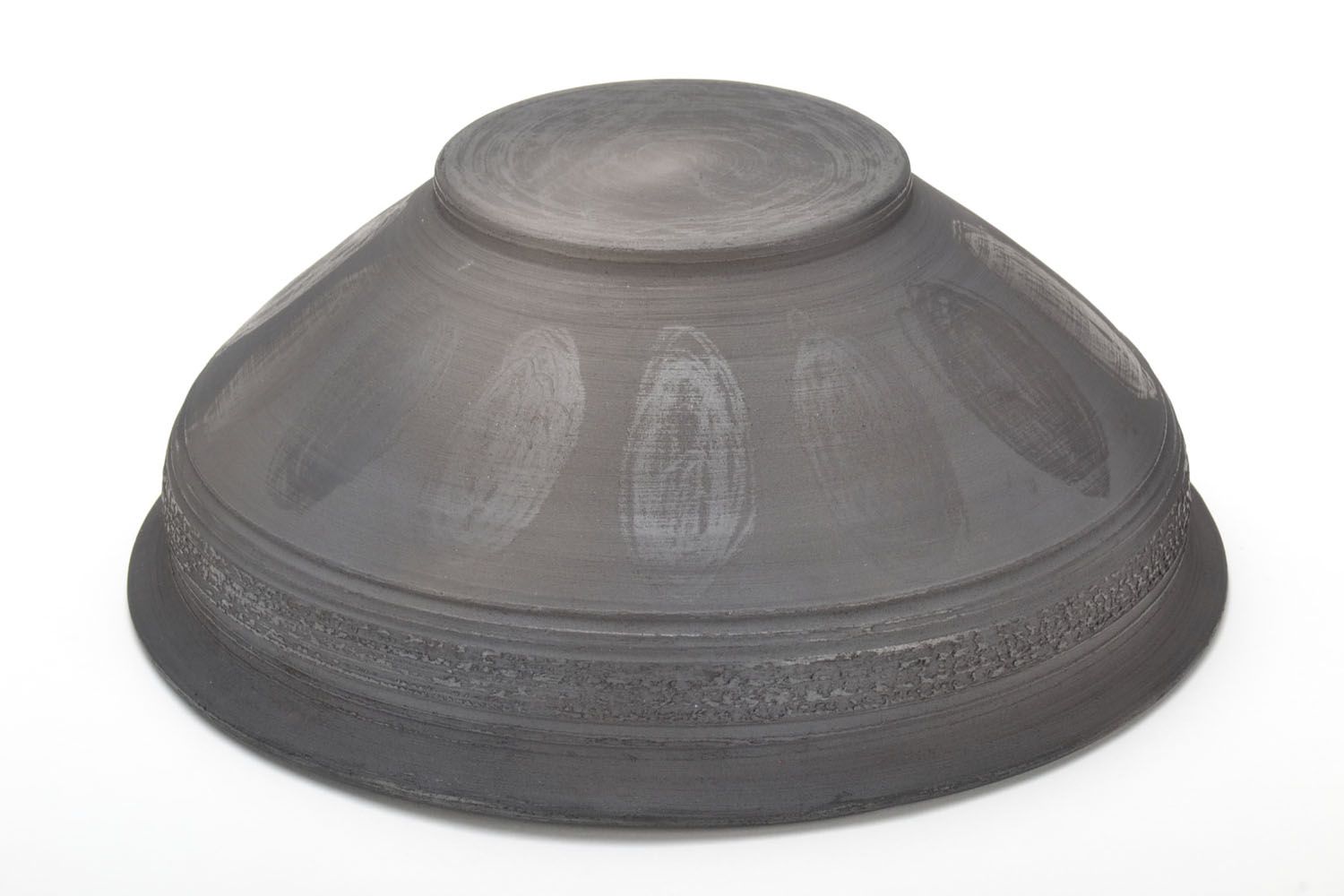 Escudilla de arcilla de cerámica ahumada negra foto 4