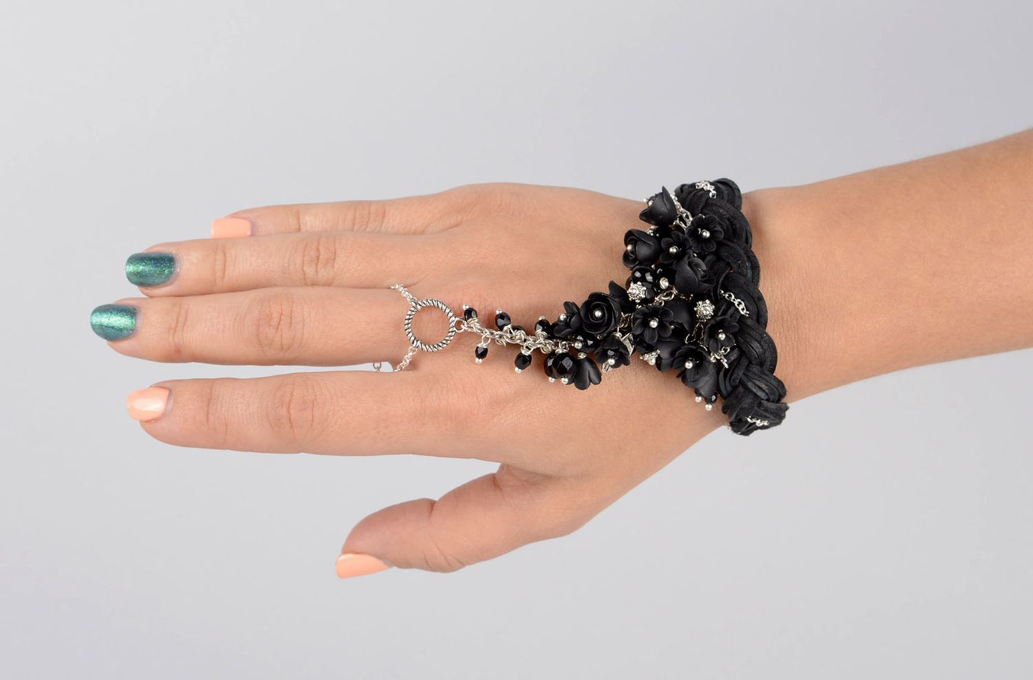 Handmade bracelet unusual bracelet leather accessory gift ideas beads jewelry photo 2