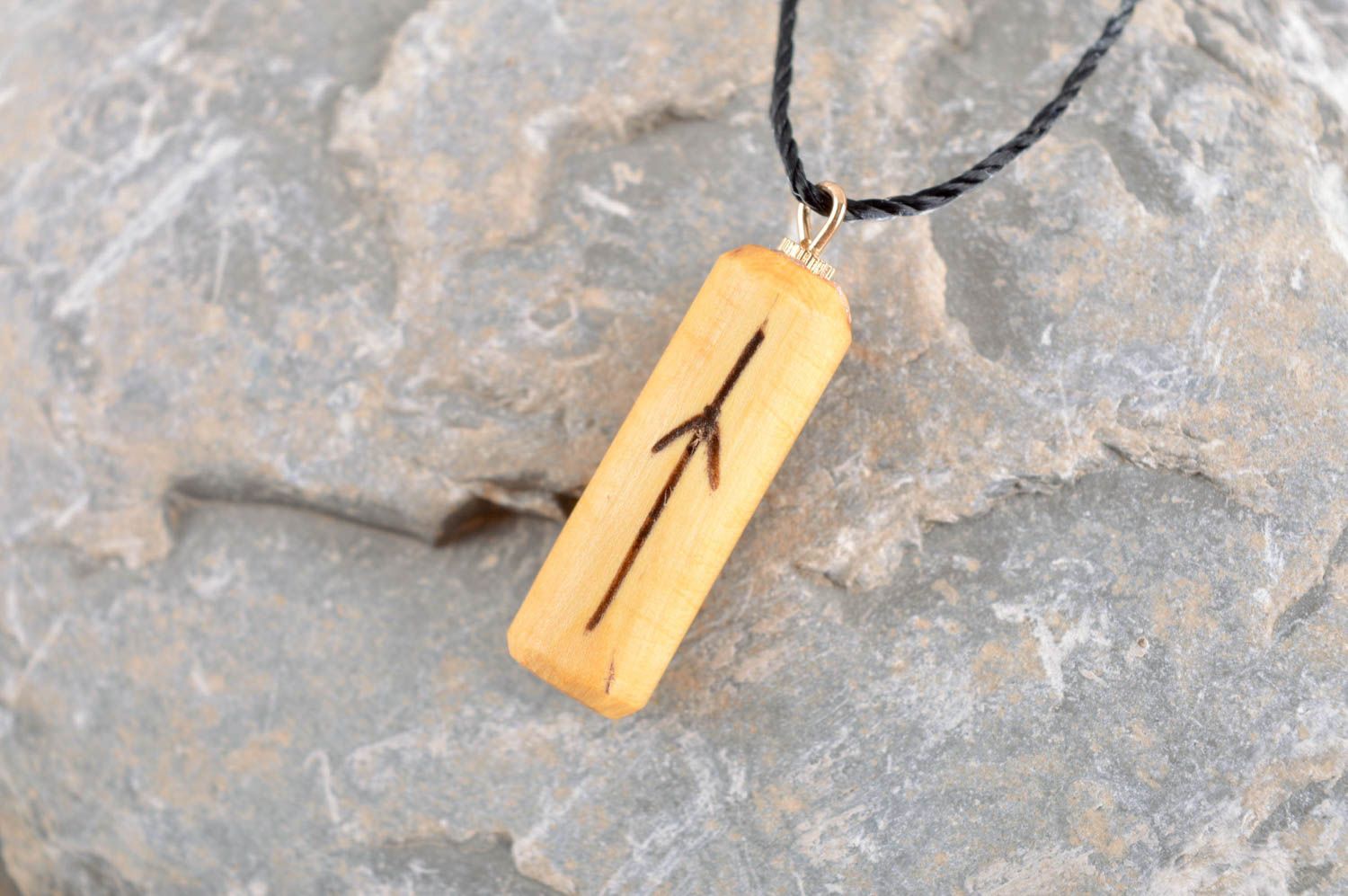 Handmade beautiful pendant wooden unusual accessory stylish religious pendant photo 1
