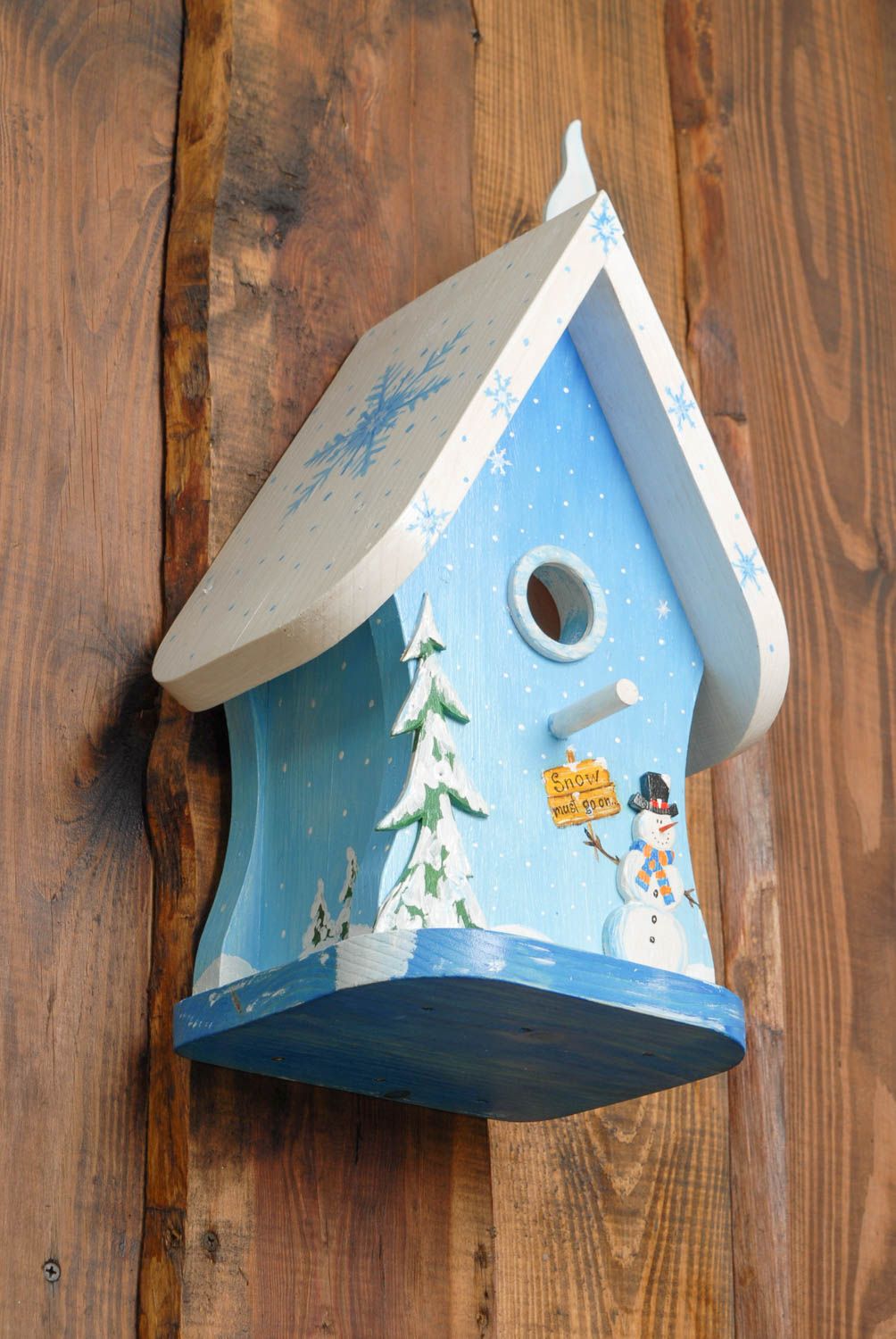 Handmade birdhouse with Christmas decor photo 4