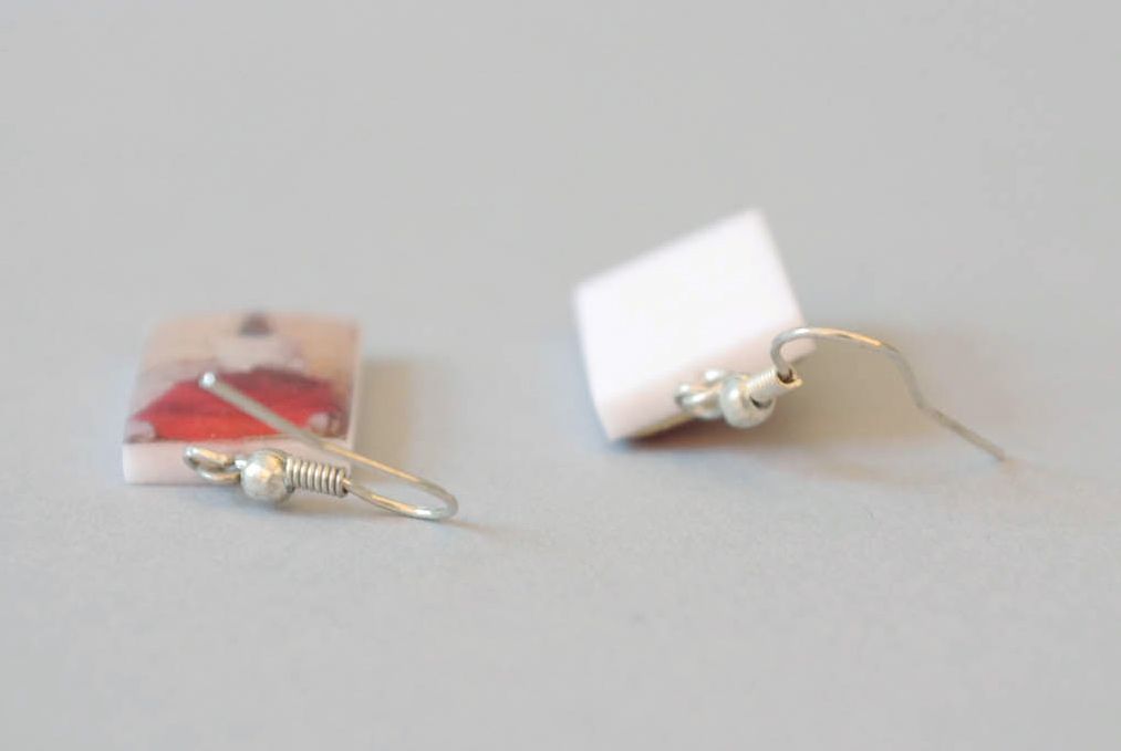 Earrings with rectangular charms photo 3