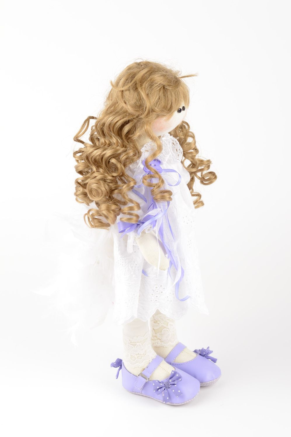 Льняная кукла ручной работы мягкая кукла для девочки кукла из ткани натуральной фото 4