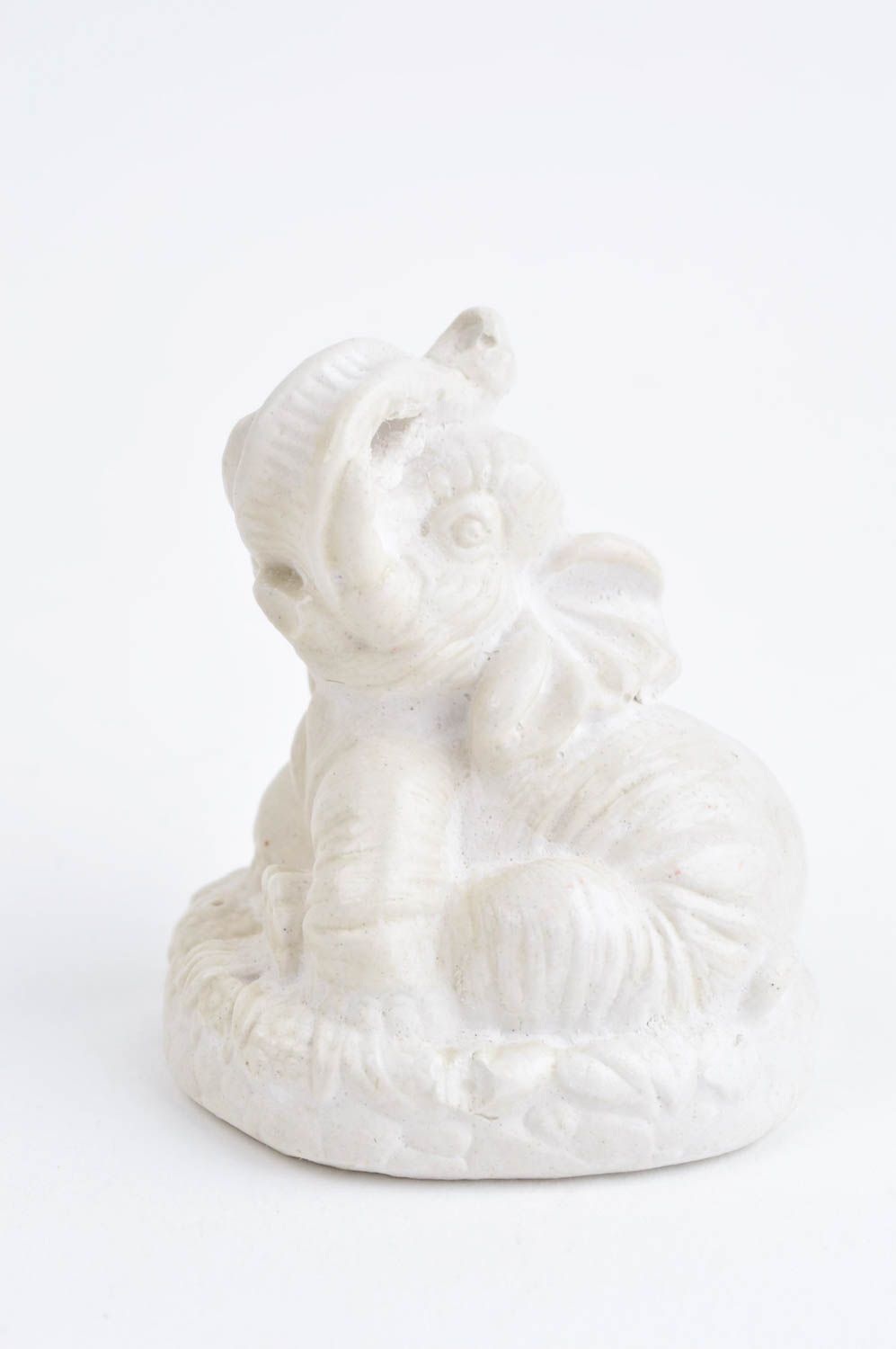 Figura de yeso artesanal decoración de interior regalo para amigos elefantito  foto 2