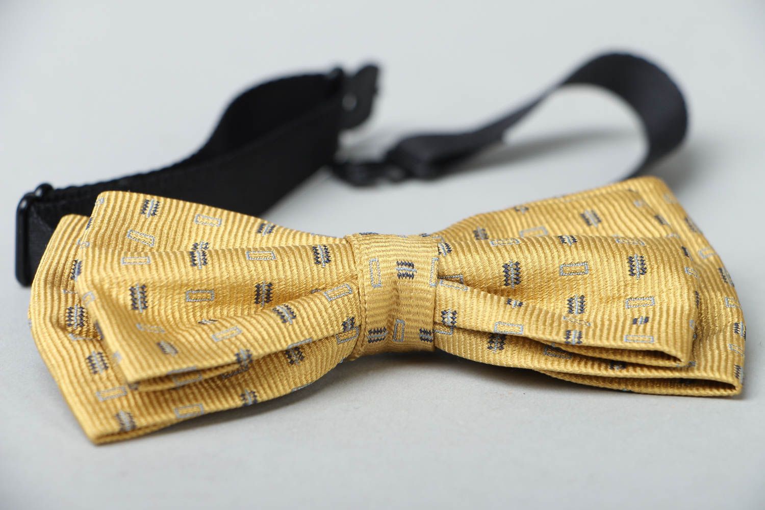 Fabric bow tie Yellow photo 2