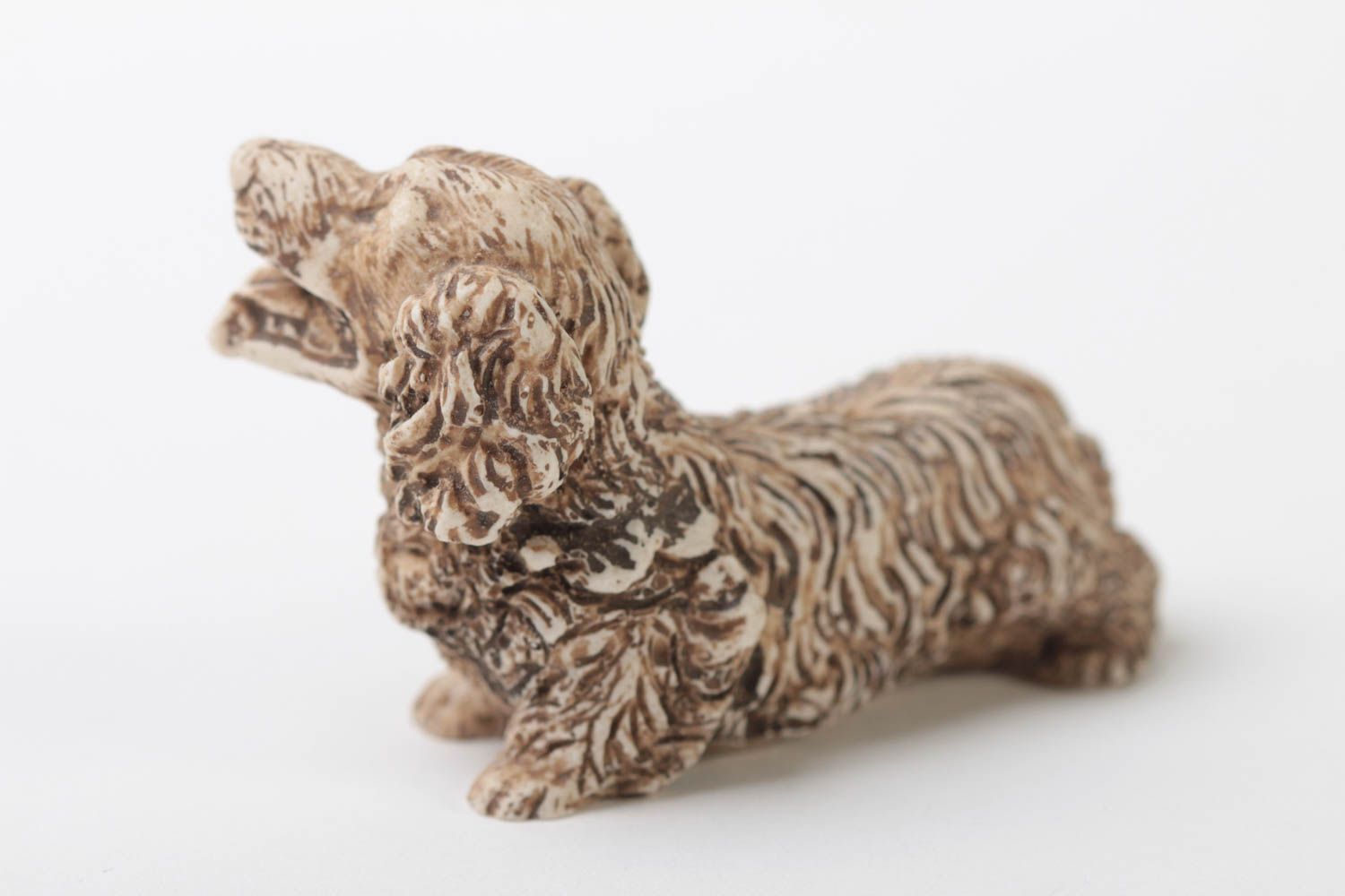 Статуэтка из полимерной смолы в виде собаки Такса маленькая настольная хенд мейд фото 3