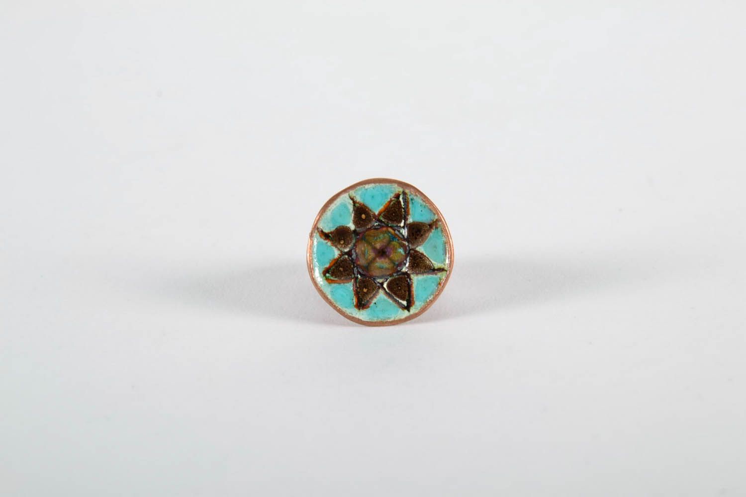 Copper ring with a pattern photo 3