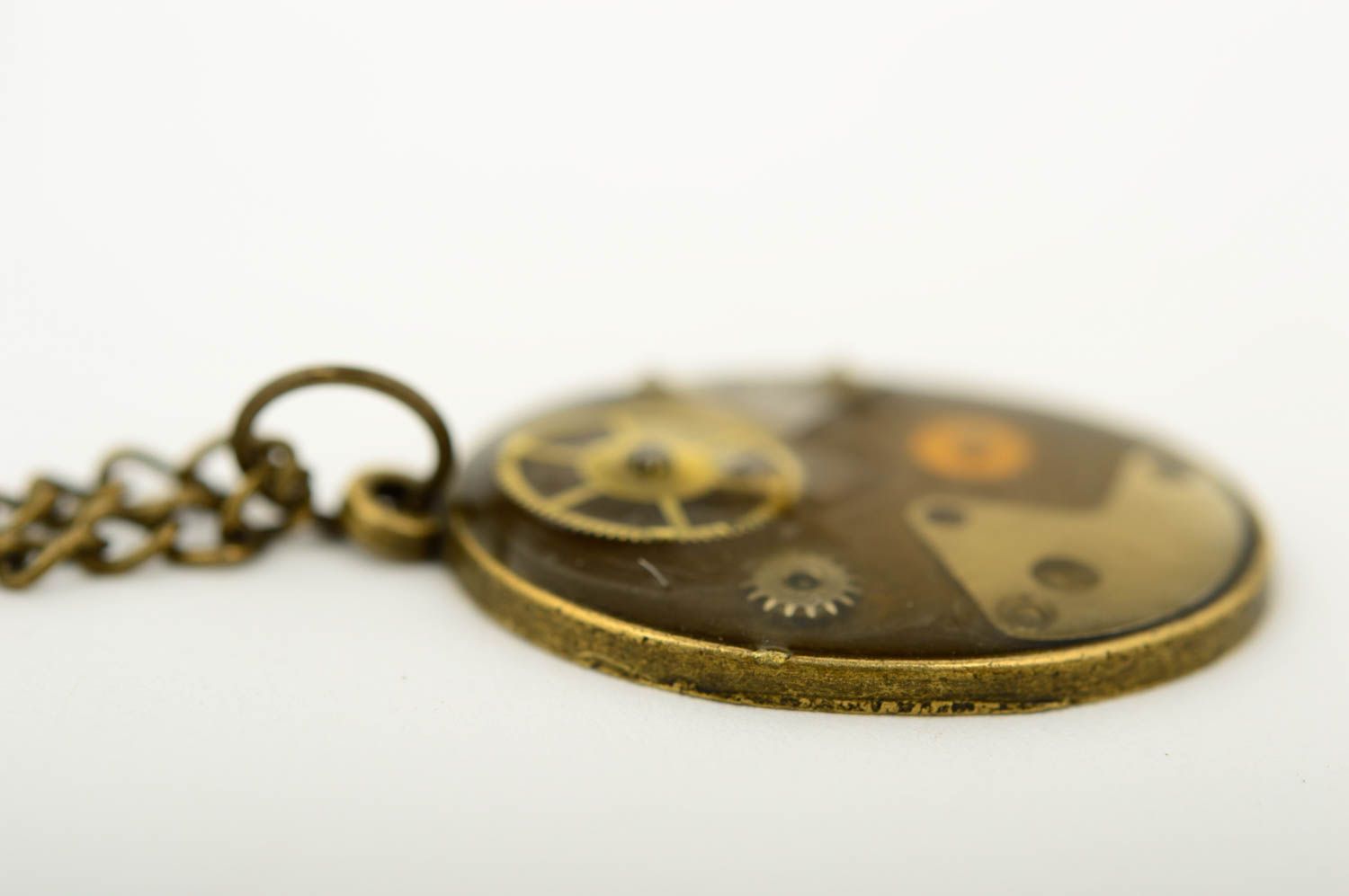 Unusual handmade metal pendant steampunk design accessories for girls gift ideas photo 4