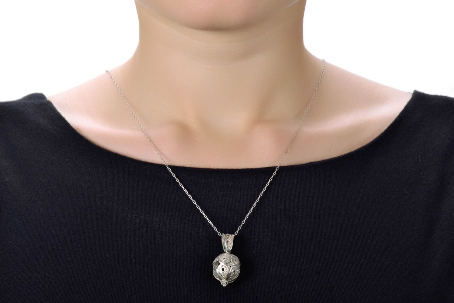 Pingente de prata para pescoço jóias de mulher feita à mão  foto 5