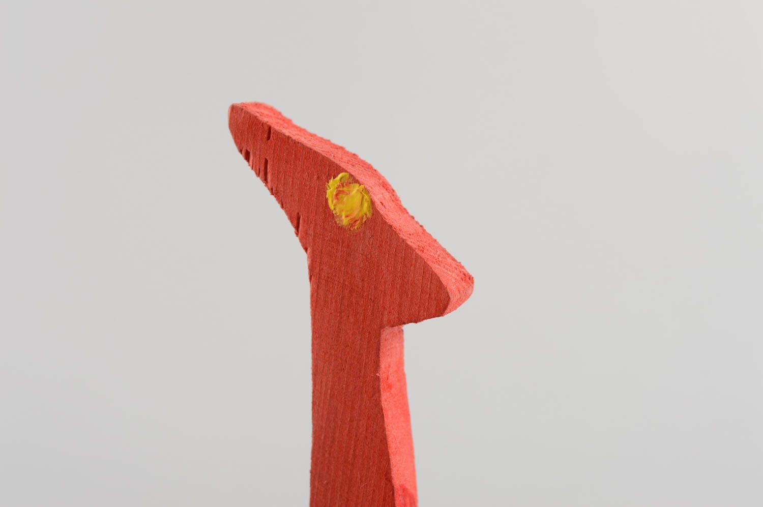 Handmade decorative wall hanging small wooden toy red giraffe for child's room photo 5