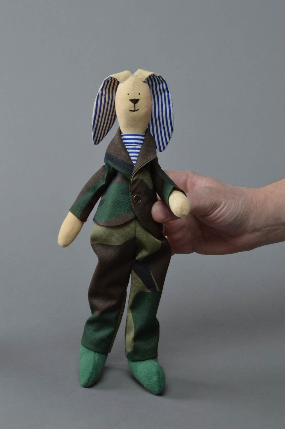 Handmade Stoff Kuscheltier Hase Designer Spielzeug für Interieur und Kinder foto 1