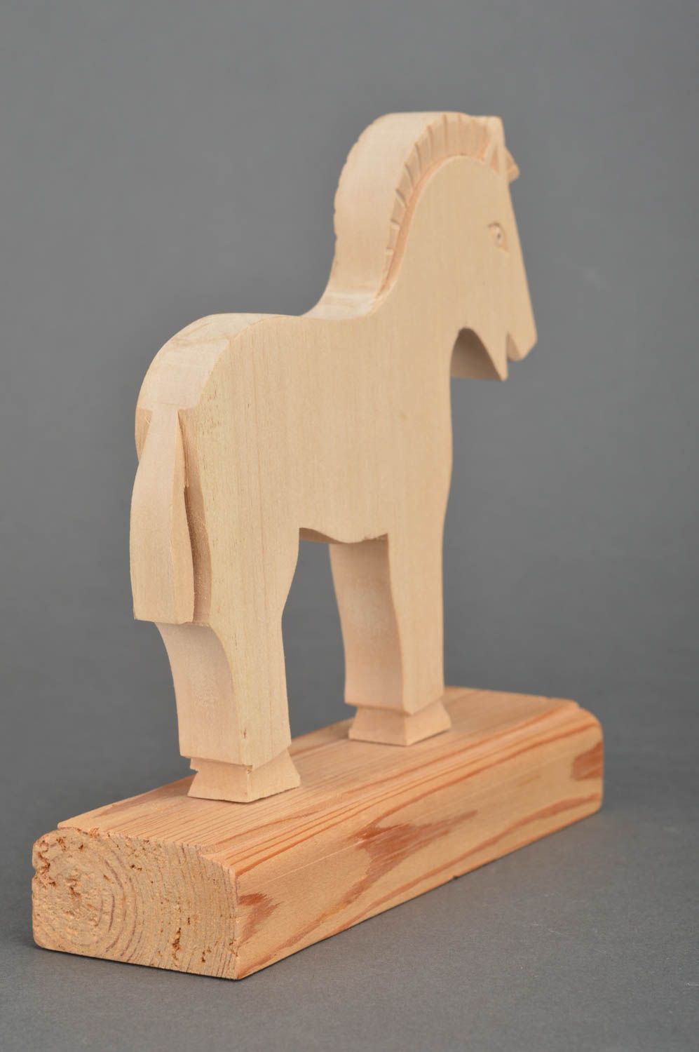 Natural carved designer cute beautiful unusual wooden toy in shape of horse photo 4