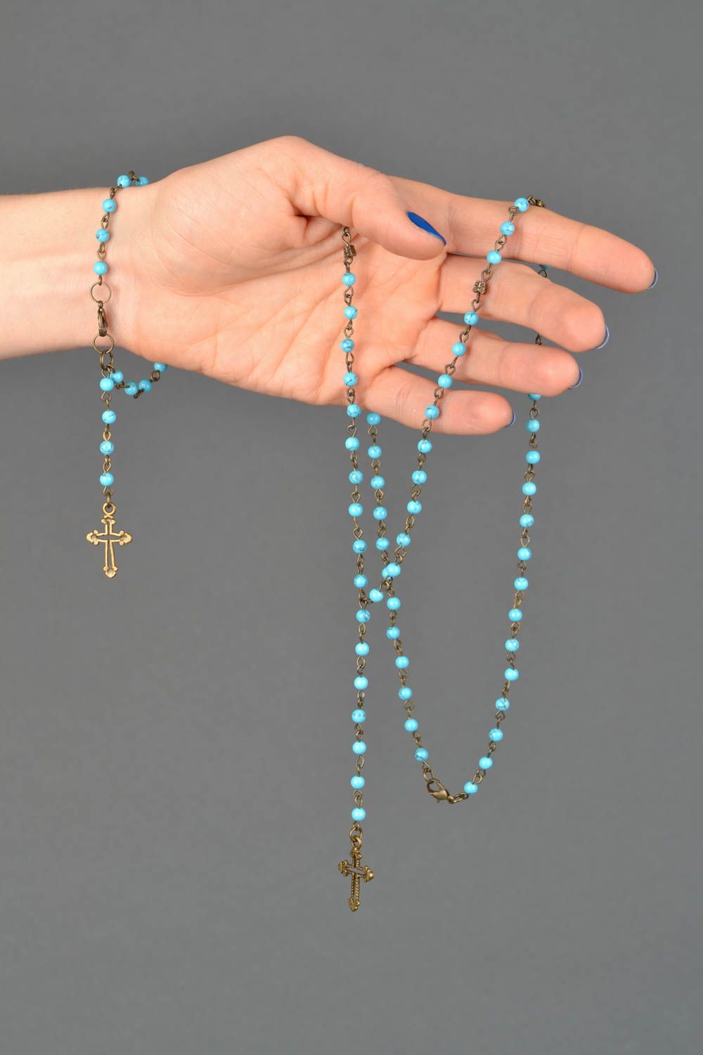 Turquoise rosary necklace and bracelet photo 1