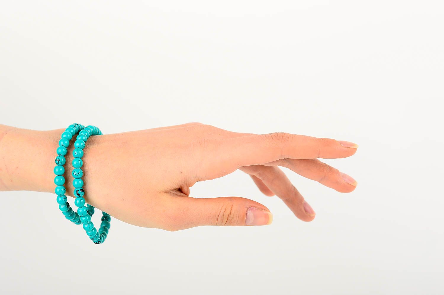Bracelets design Bijoux fait main turquoise 2 pièces Accessoires femme photo 2