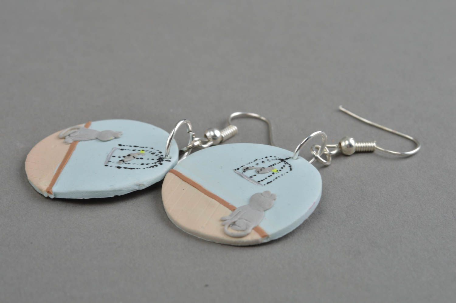Beautiful handmade round plastic earrings designer jewelry gifts for her photo 3