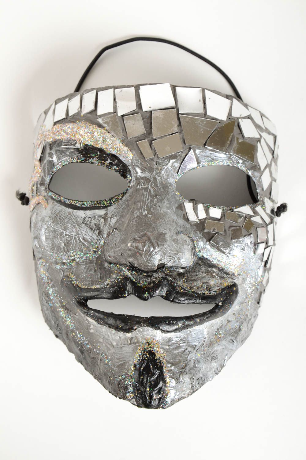 Máscara de papel mache hecha a mano idea para carnaval accesorio masculino foto 2