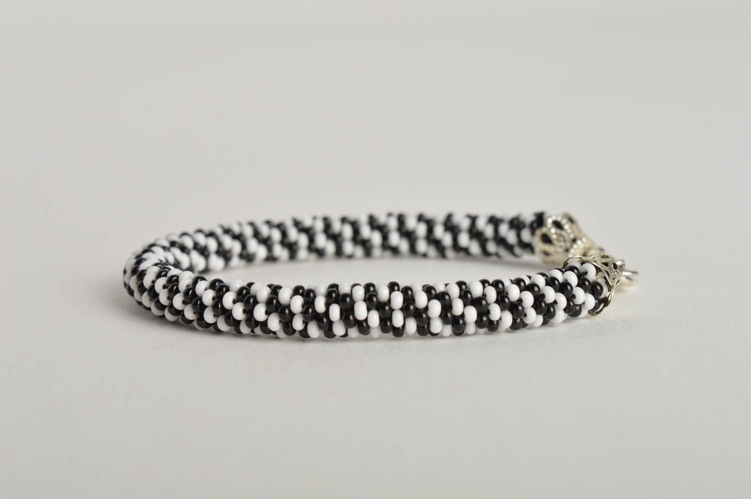 Handmade designer unusual bracelet elegant wrist bracelet beaded cord bracelet photo 4