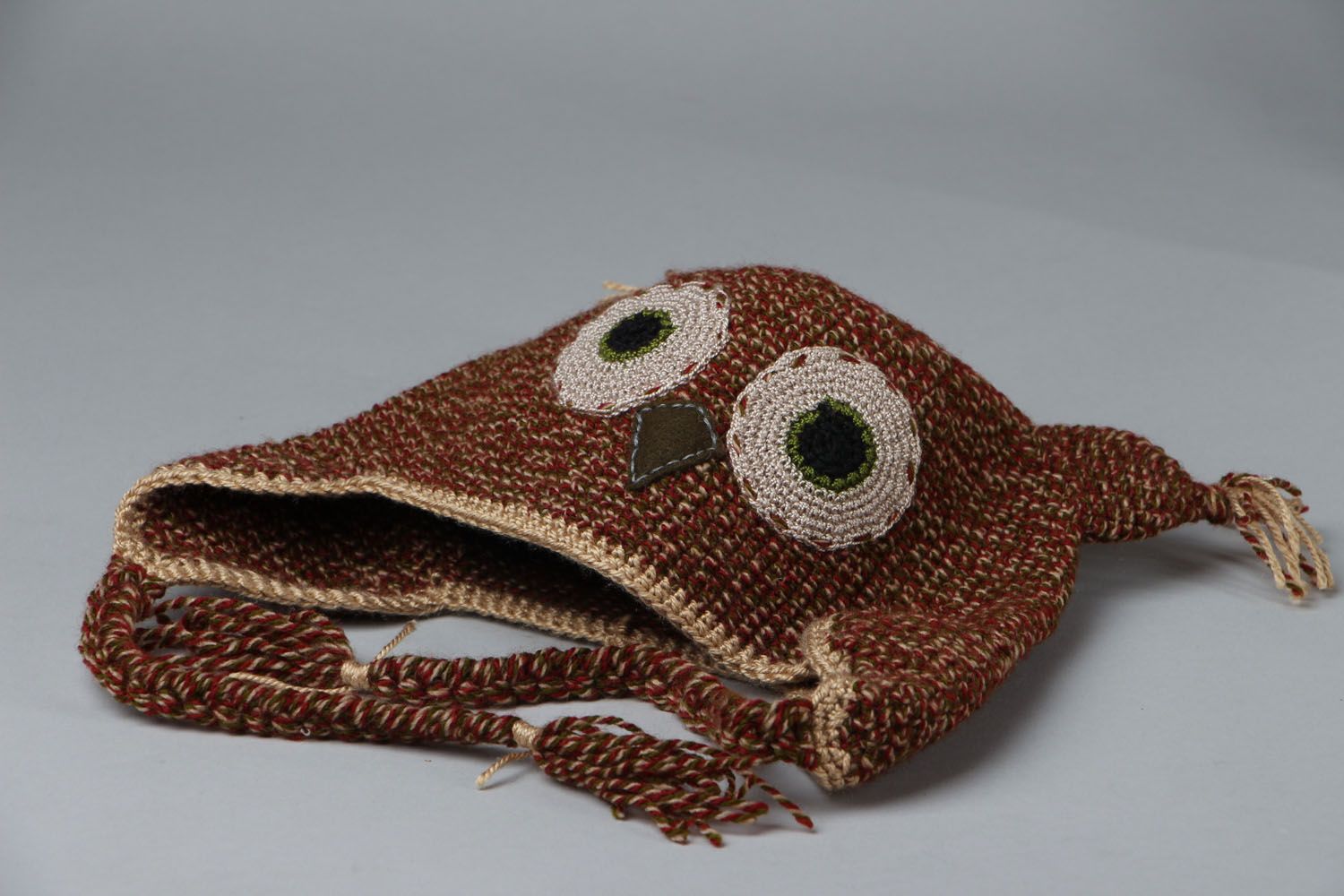 Crocheted hat Brown Owl photo 3