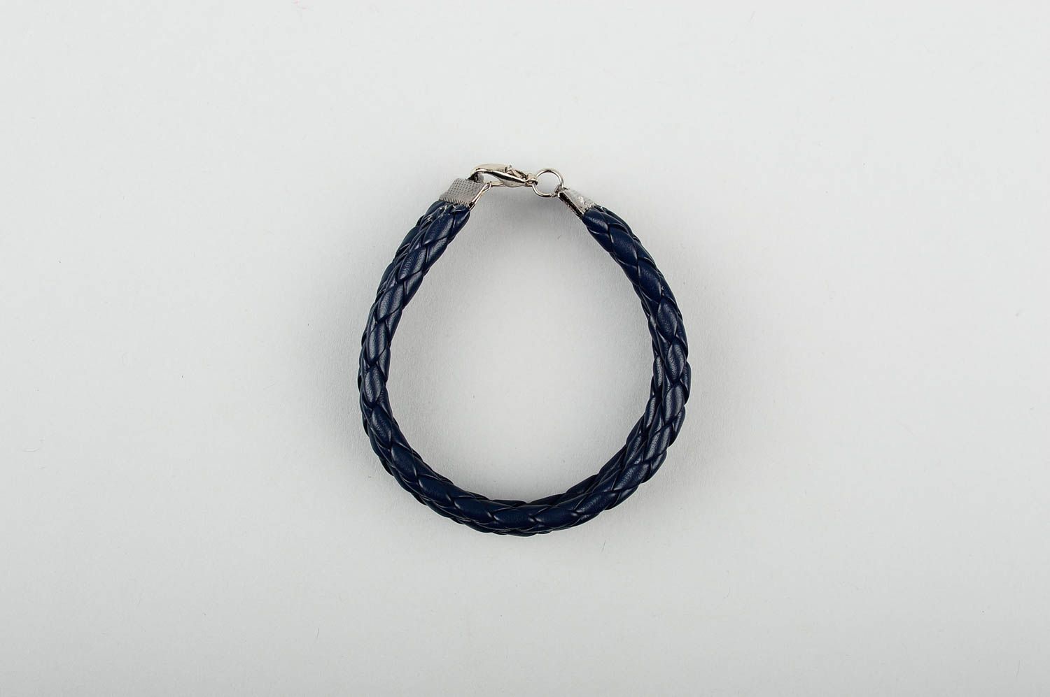 Handmade beautiful leather bracelet woven textile bracelet elegant accessory photo 3