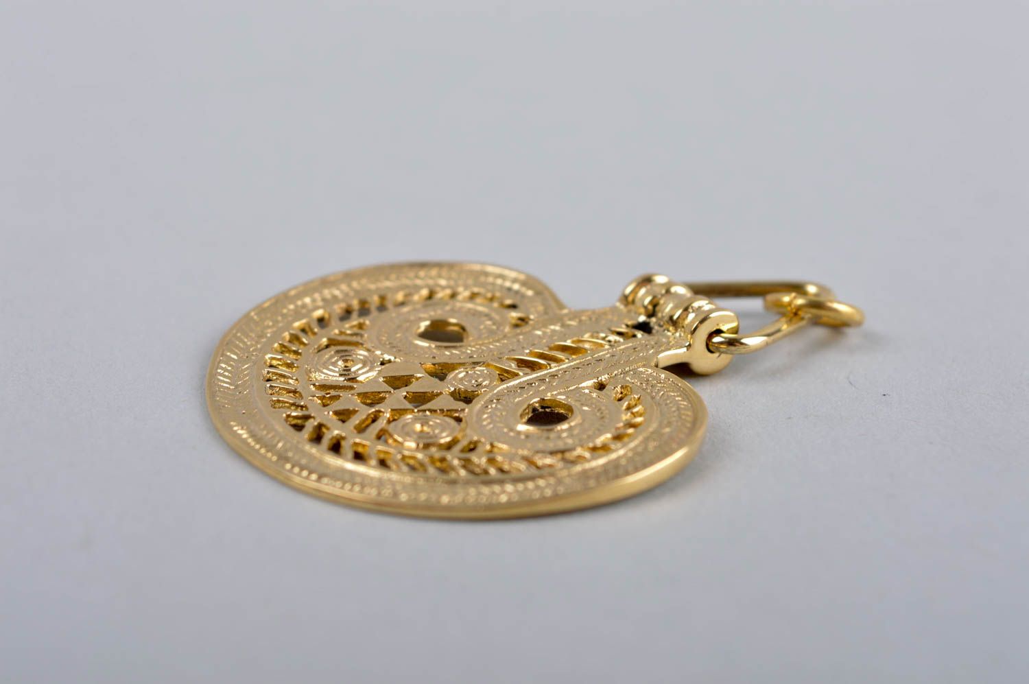Handmade brass pendant unusual designer accessory authentic jewelry gift photo 4