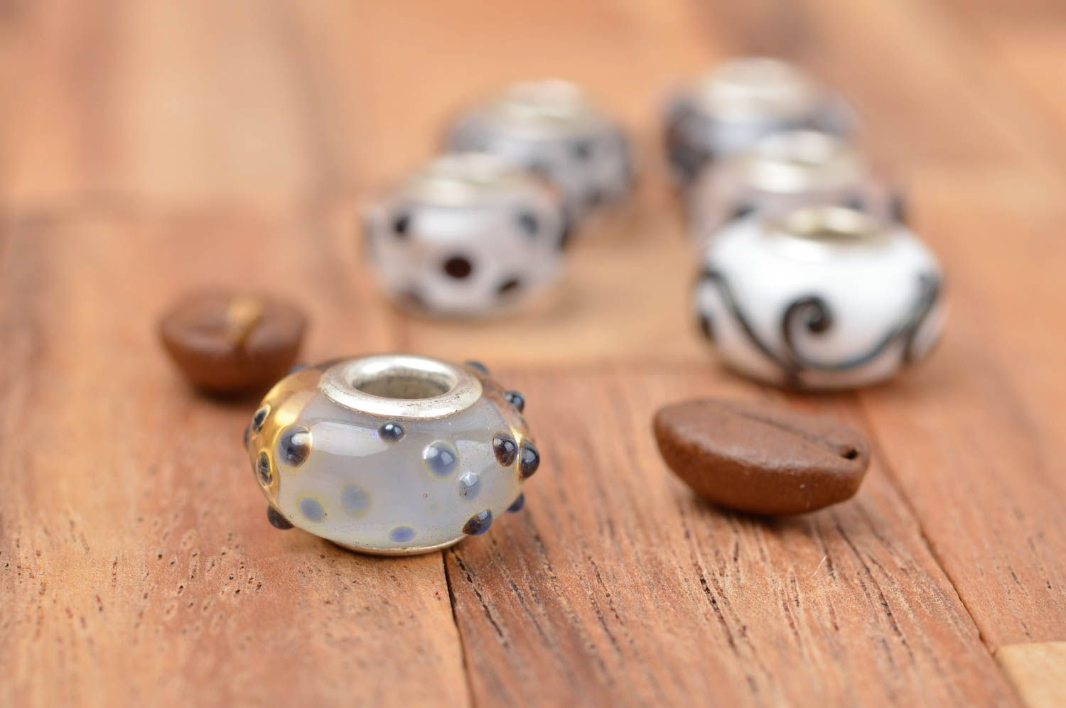 Unusual handmade glass bead craft supplies art materials DIY jewelry making photo 1