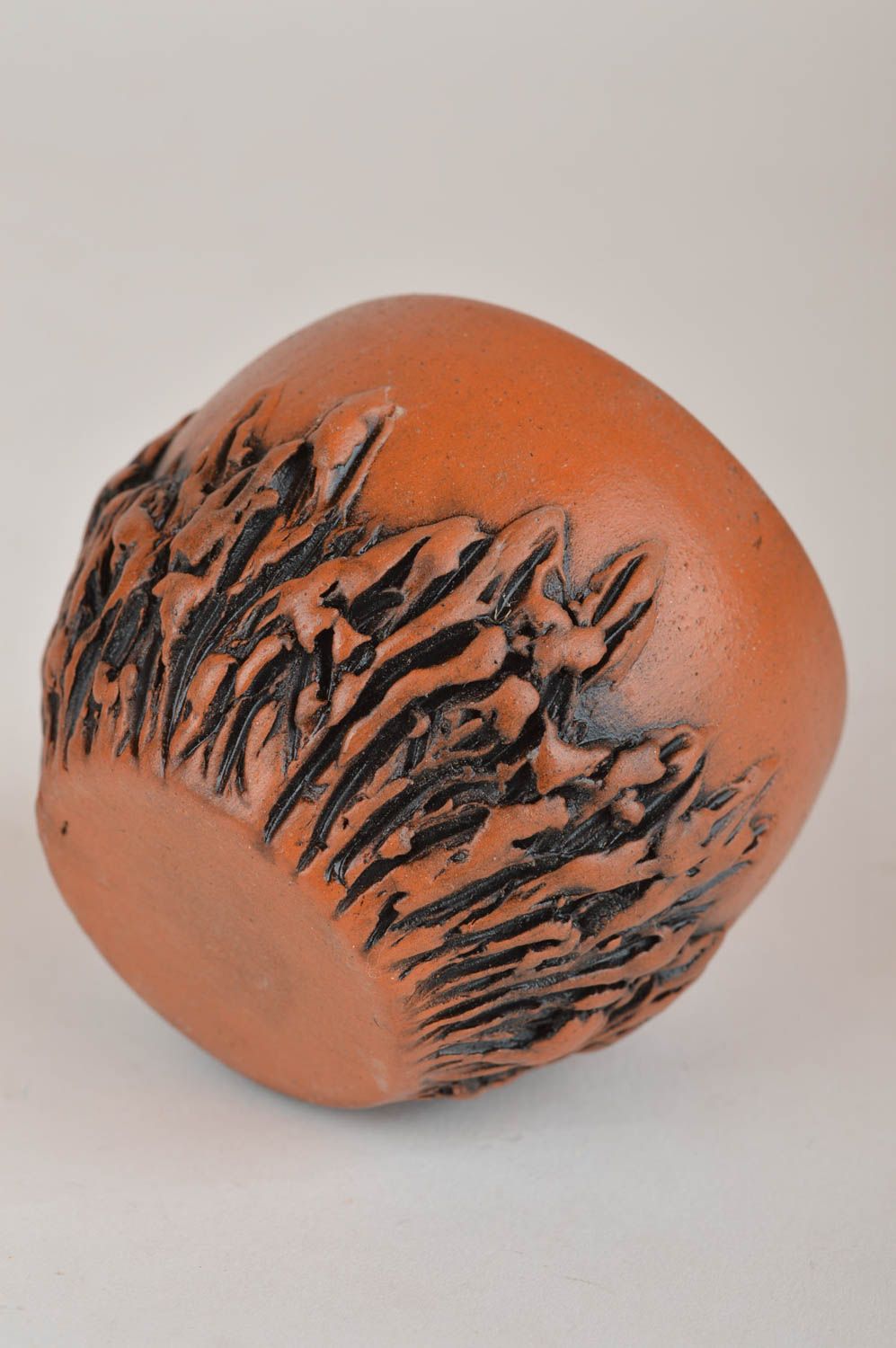Handmade Keramik Geschirr Becher aus Ton Küchen Deko 100 ml mit Relief Muster foto 5