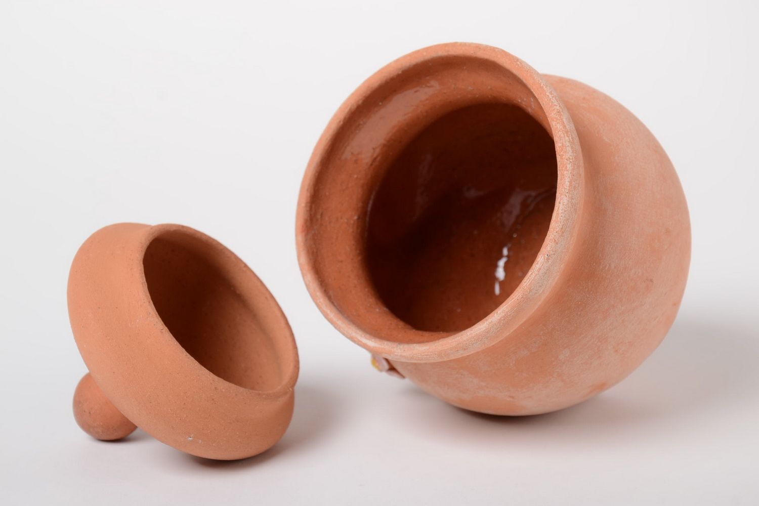 Unusual handmade painted ceramic sugar bowl beautiful clay pot with lid 500 ml photo 3