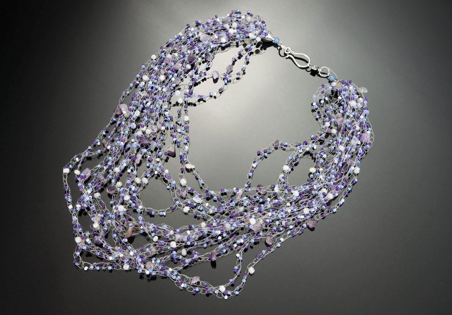 Airpuff-necklace with amethyst photo 1