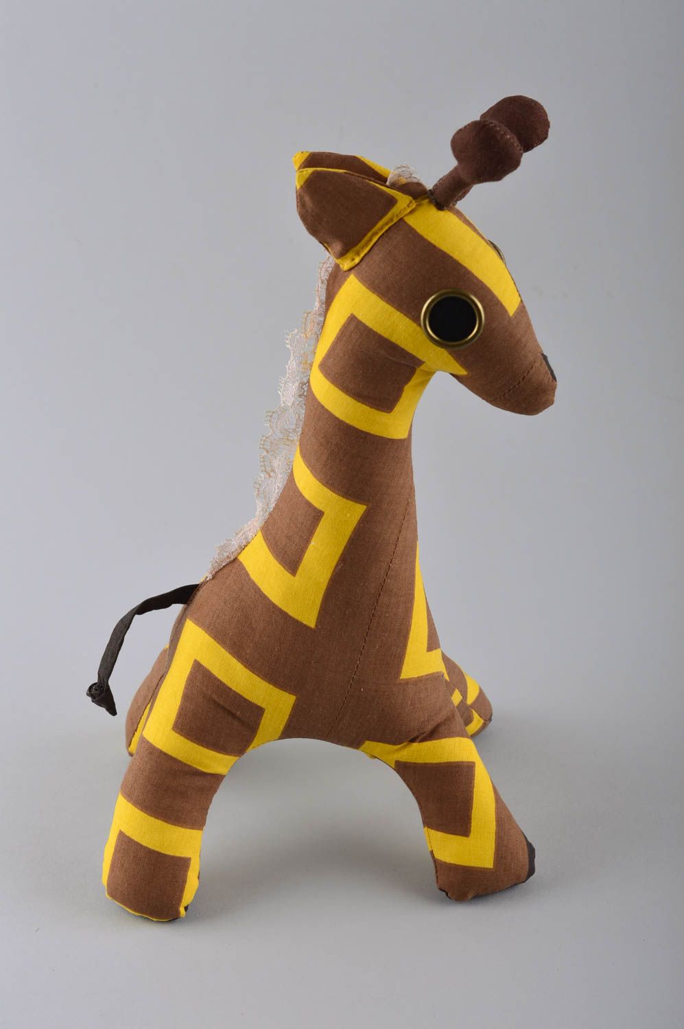 Plüschtier Giraffe handgeschaffen Spielzeug aus Stoff Geburtstag Geschenk foto 2