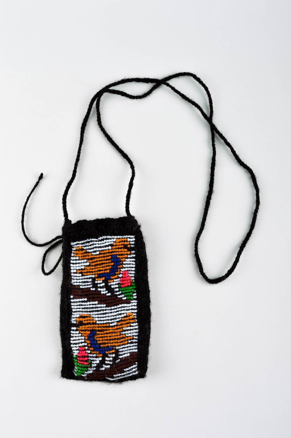 Housse téléphone portable faite main tricotée brodée oiseaux Accessoire femme photo 7