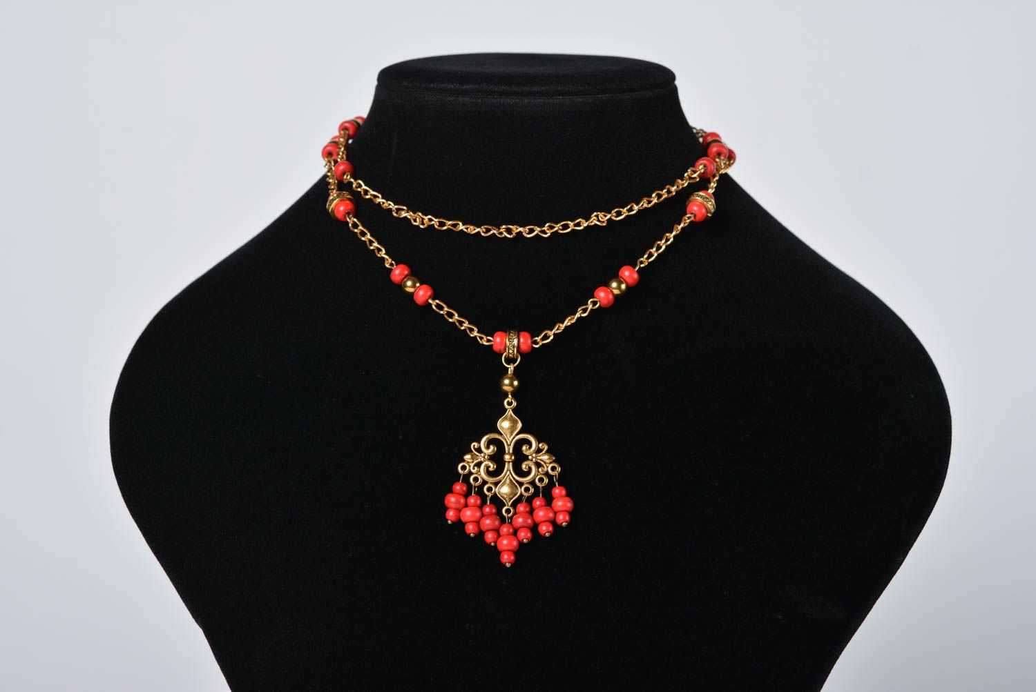 Handmade designer beaded pendant female elegant pendant stylish jewelry photo 3