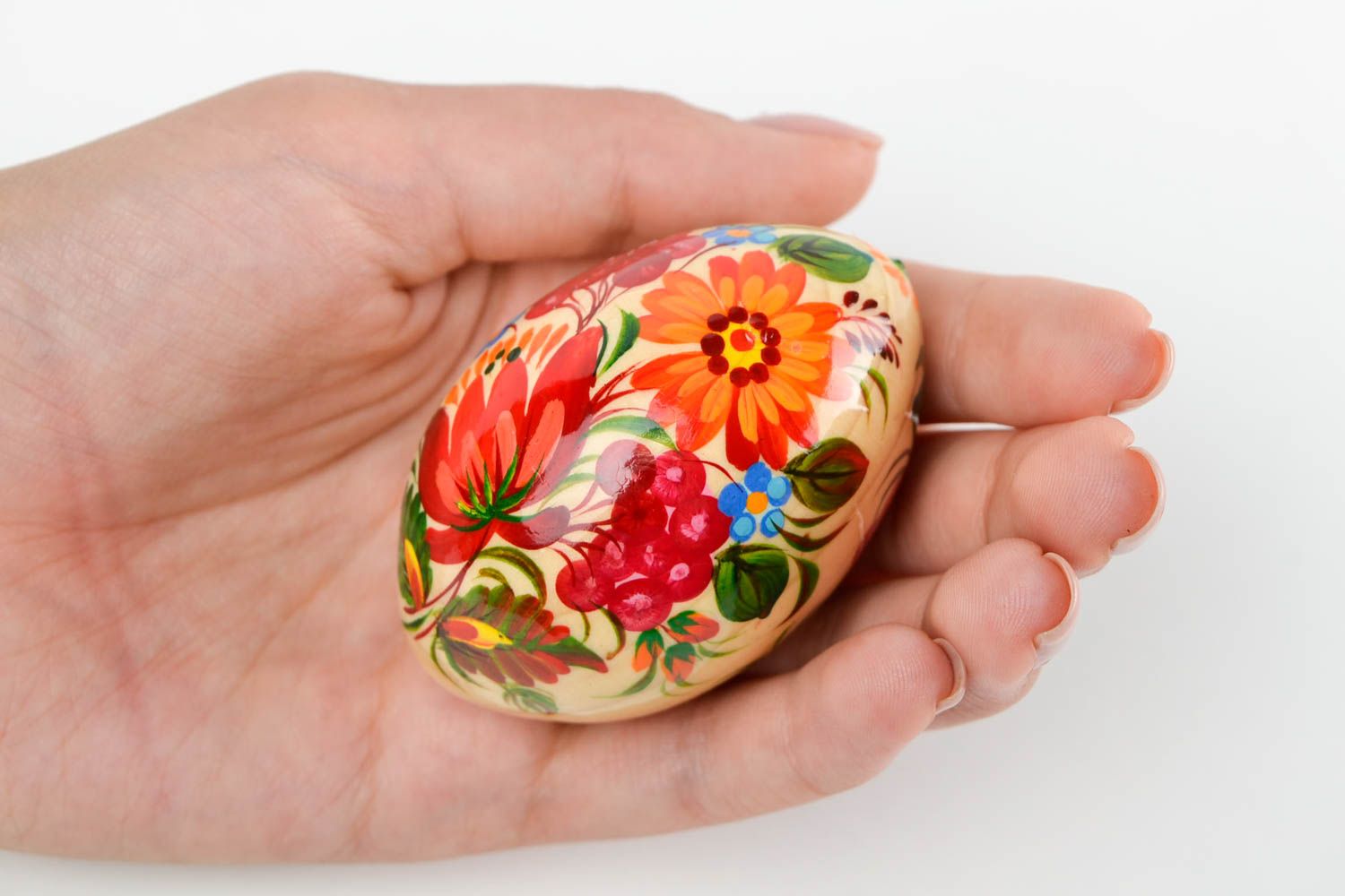 Bemaltes Osterei schönes handmade Osterei aus Holz Dekoration zu Ostern foto 2