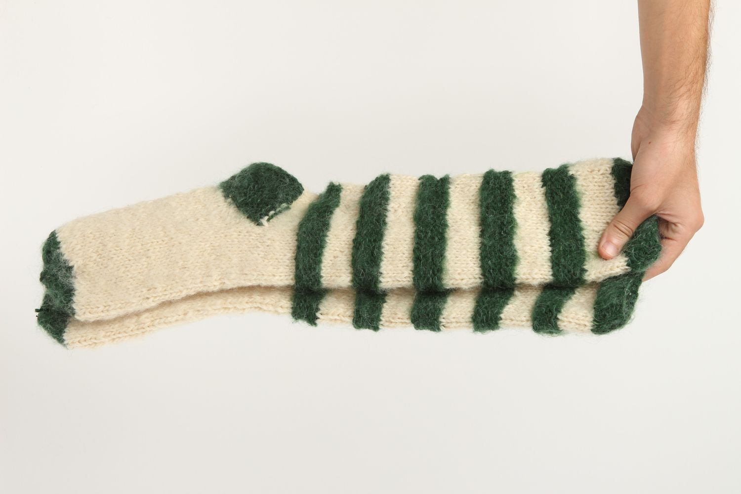 Handmade gestreifte Damen Kniestrümpfe Accessoires für Frauen  gestrickte Socken foto 5