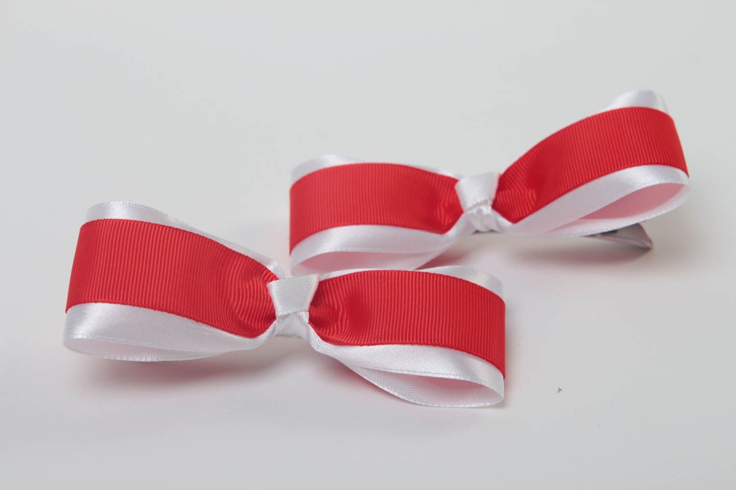 Set of 2 bow hair clips handmade hair accessories ribbon hair clips kids gifts photo 3