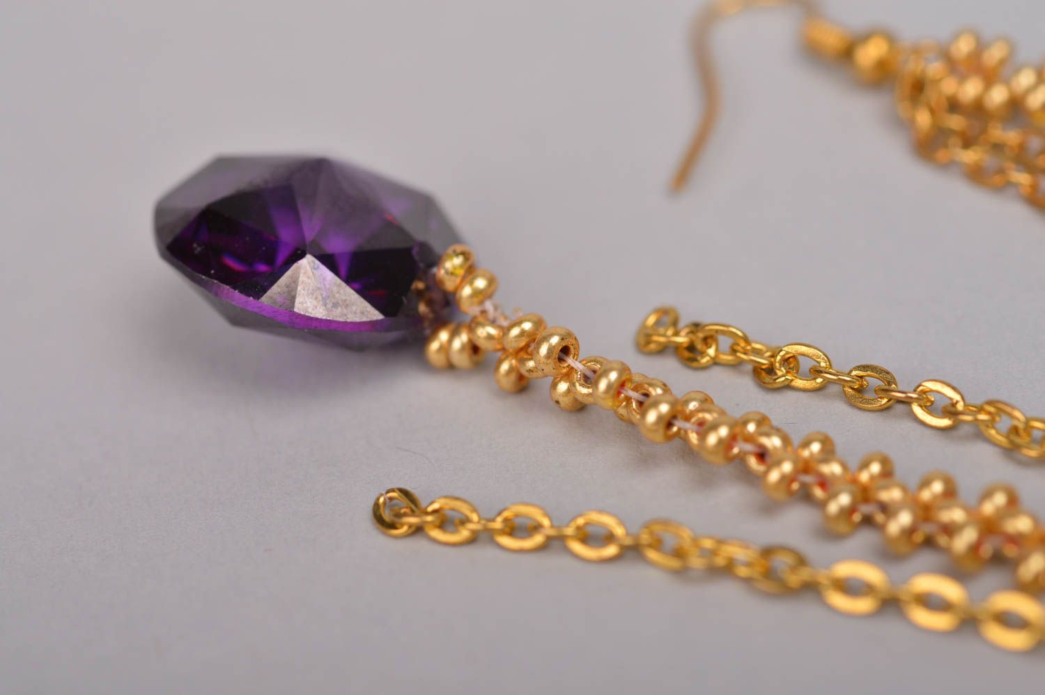 Stylish handmade beaded earrings gemstone earrings with beads jewelry designer photo 4