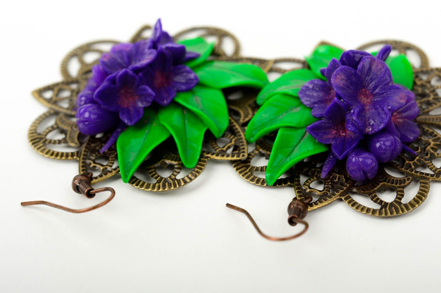 Handmade Blumen Ohrringe Ohrhänger Frauen Geschenk für Frauen Schmuck Ohrringe foto 4