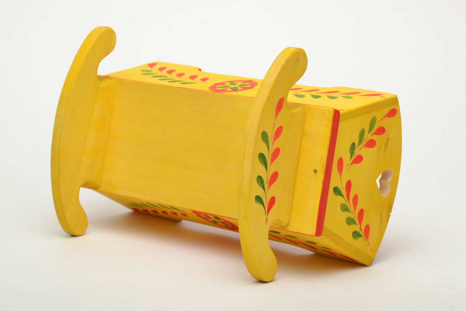 Wooden toy with ethnic Ukrainian painting Cradle photo 3