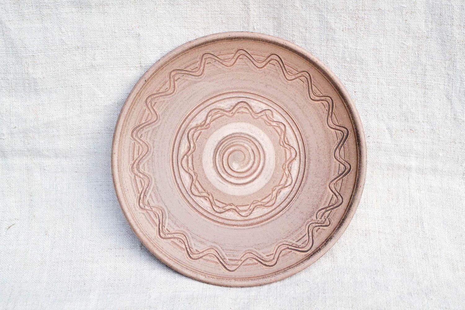 Moderner Teller handgemachter Keramik Teller ungewöhnlich Küche Deko stilvoll foto 3