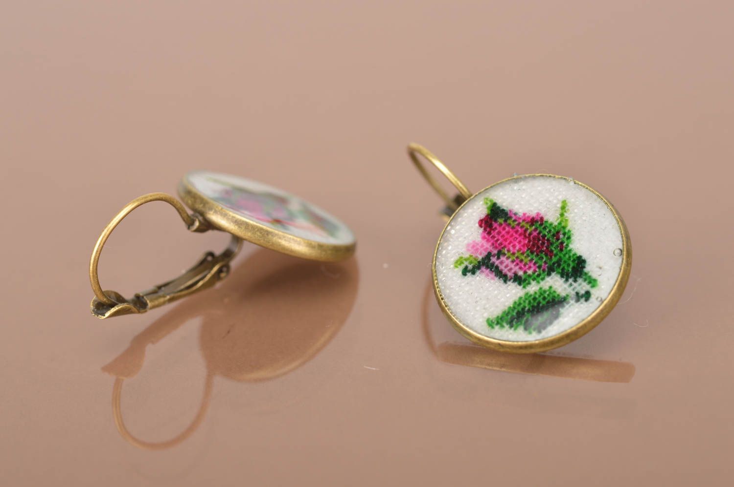 Handmade Ohrringe Designer Schmuck Accessoires für Frauen Damen Ohrringe Blumen foto 2