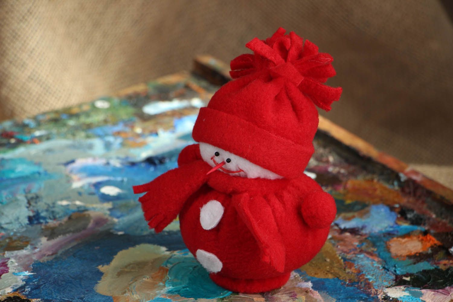 Boneco de neve vermelho brinquedo de Natal  foto 5