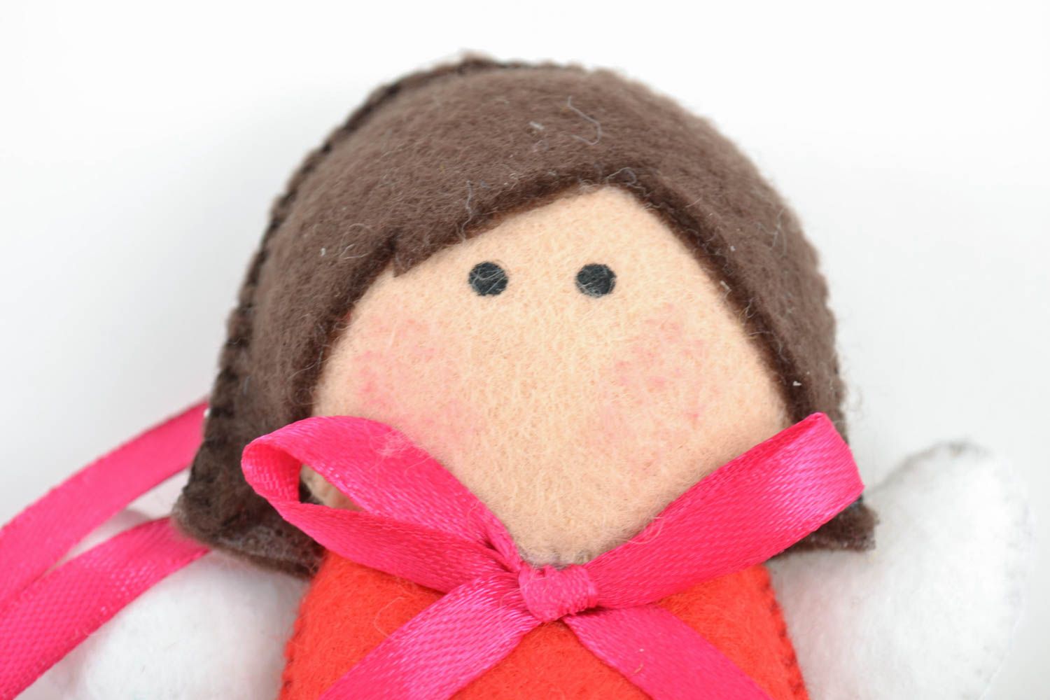 Small funny handmade felt soft wall hanging toy angel for home decor photo 2