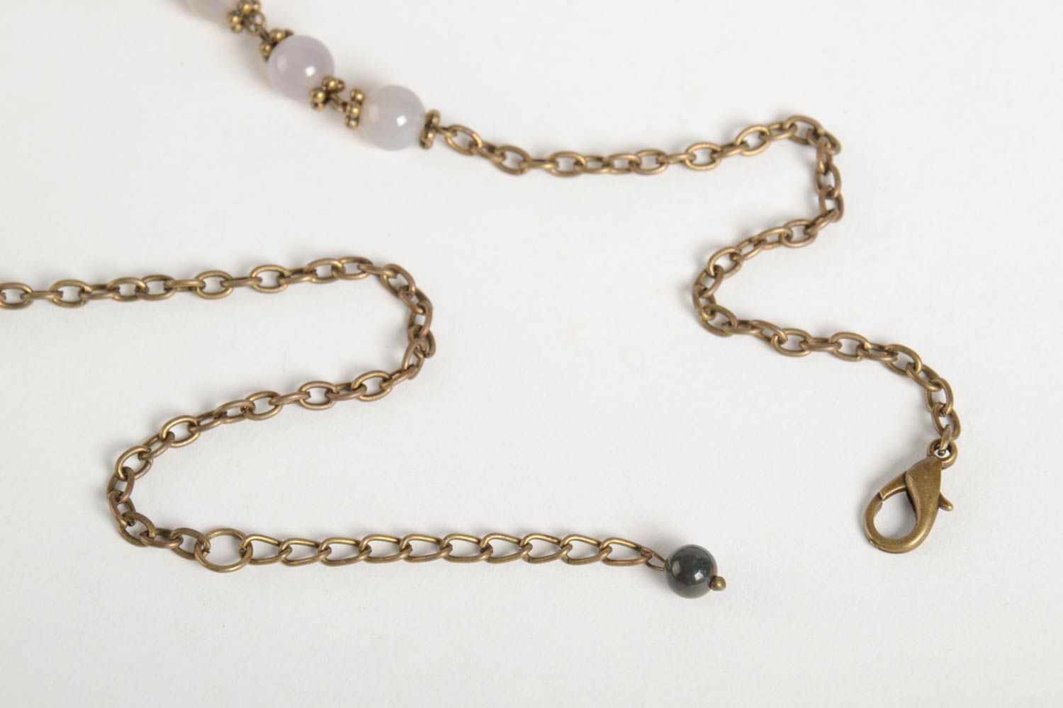 Ожерелье ручной работы колье из натуральных камней длинное украшение на шею фото 4