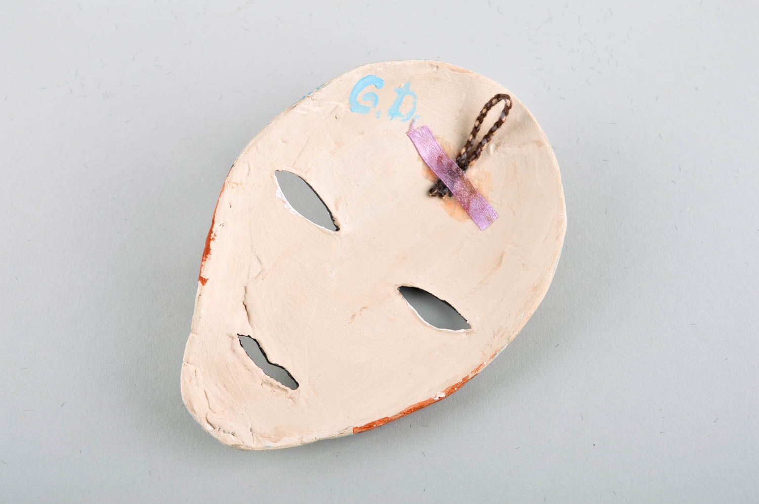 Панно на стену подарок ручной работы глиняная маска на стену с расписью фото 4