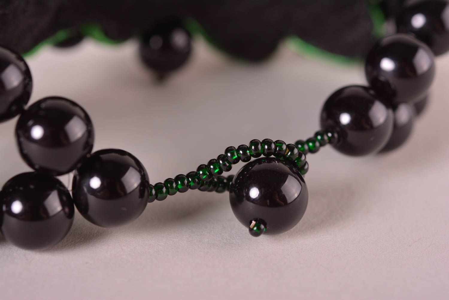 Green handmade soutache bracelet textile bracelet beaded bracelet designs photo 5